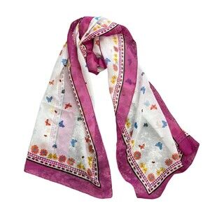 Cejon Accessories Pink Butterfly Print Scarf